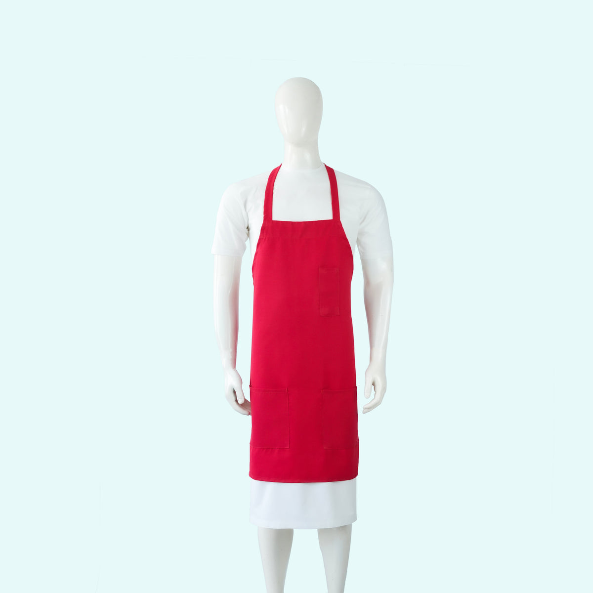Spun Poly Bib Aprons — 10 Colors | 3-Pocket & No Pocket | Wholesale
