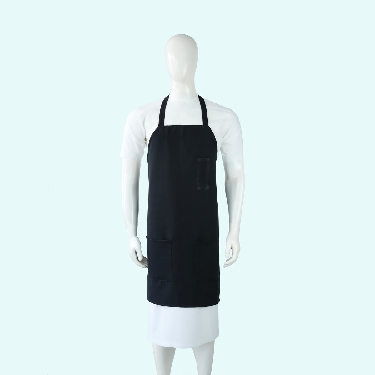Spun Poly Bib Aprons — 10 Colors | 3-Pocket & No Pocket | Wholesale